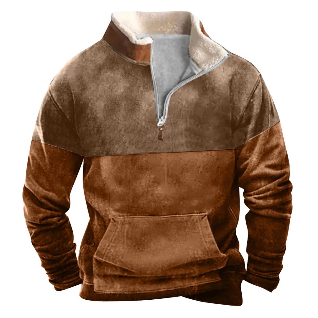 Das Herren-Sweatshirt mit Stehkragen im Frühling und Herbst ist ein Outdoor-Freizeitpullover