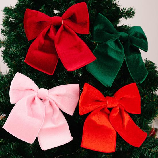Yousheng Christmas Tree Bow Pendant Velvet Bow Topper Wreaths Doors Decor Wire-Reinforced Edges Gift Bows Holiday Decoration