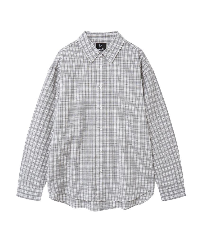 MOZMOZ Soft Basic Light Check Shirt Gray