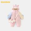 DUUDUU Baby Padded Fleece Hooded Romper
