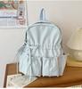 Schoolbag Niche Design Pleated Backpack Women Travel Lightweight Cute Bow Schoolbag Junior High School Girls College Student Backpack