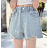 Girls' Denim Pant Stamping Shorts Children's Trendy Perforated Shorts Fashionable Summer Clothing Trend