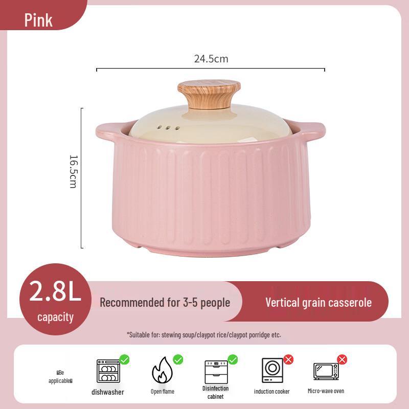 

Sweet Elegant Cream Style Ceramic Casserole Pot