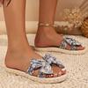 Fashion Women's Flat Shoes Summer New Round Head Open Toe Butterfly Knot Soft Sole Anti-slip Wear-resistant Slippers
