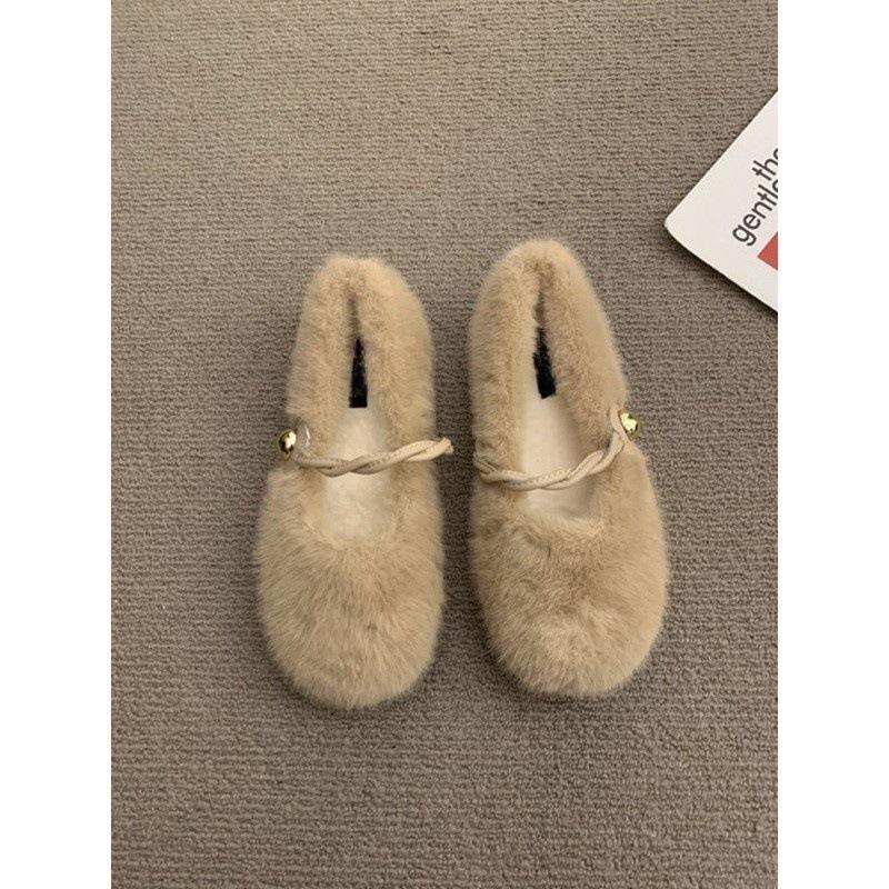 

Mao Mao обувь женская одежда Doudou обувь женская 2025 новая одна педаль одно слово одиночные туфли женские плоский низ бархат 40