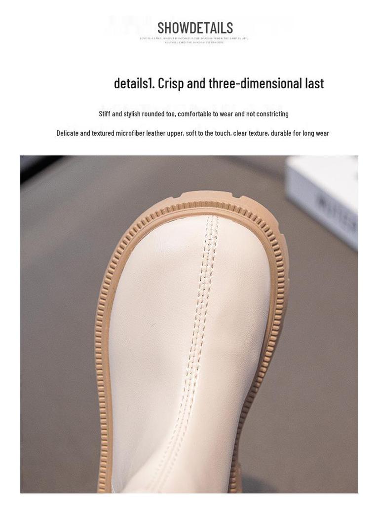 Kinder Herbst/Winter 2025 Schwarze Leder-Knöchelstiefel - Jungen & Mädchen Britischer Stil