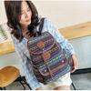 Women's Korean Style Ethnic Canvas Backpack
