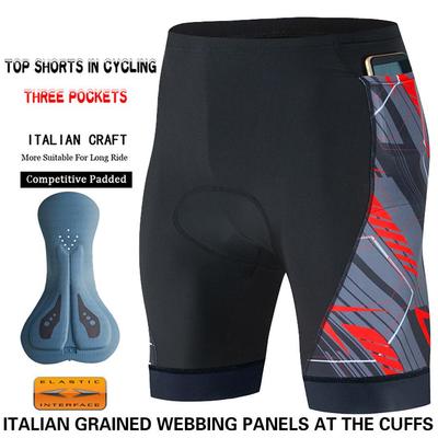Non-Slip Cycling Bib Shorts with Three Pockets for Mountain and Road Biking - Summer Edition