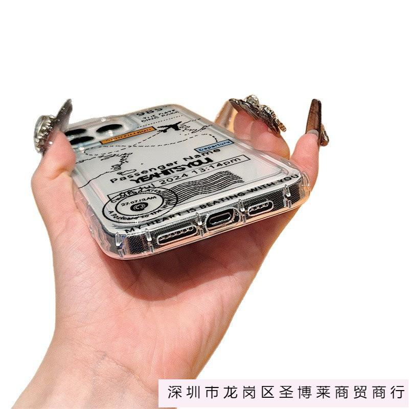Line Route Applicable To Apple 16promax Mobile Phone Case iPhone13/14/15 Transparent 11 Airbag 15plus