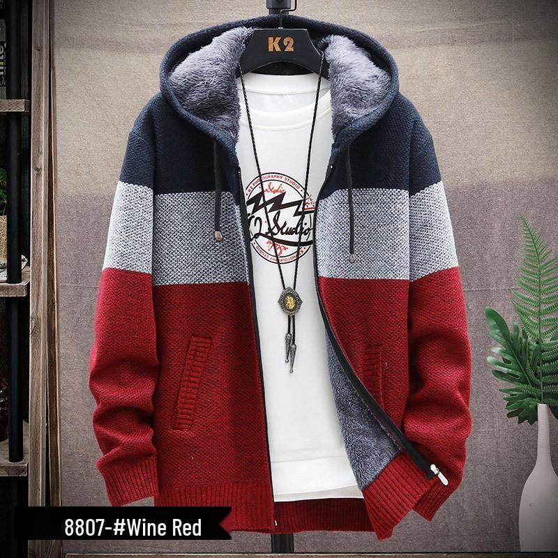 Men's Hooded Cardigan Sweater - Autumn/Winter 2025 Collection, Casual Loose Fit, Thick & Stylish Jacket