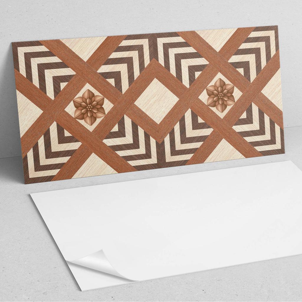 Wall Decor PVC Panel with Pattern for a Room 120x60 cm Pattern with Geometric Motifs