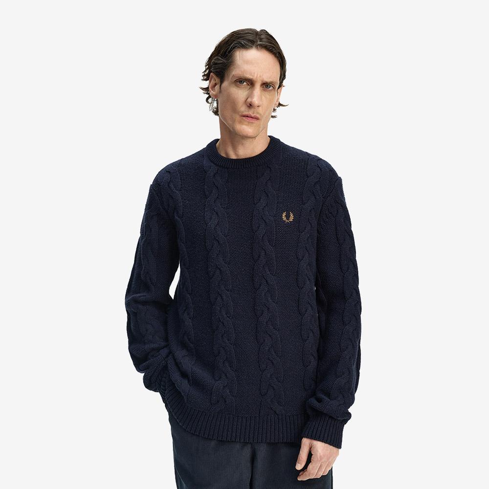 FRED PERRY [Sharp] Chunky Cable Knit - Navy Afpm2538562-608