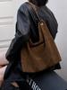 Genuine Leather Suede Cowhide Women's Shoulder Crossbody Bag – Large Capacity, Autumn/Winter Tote.