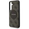 Guess 4G Round Patch Classic Logo MagSafe Case for Samsung Galaxy S25+ Brown