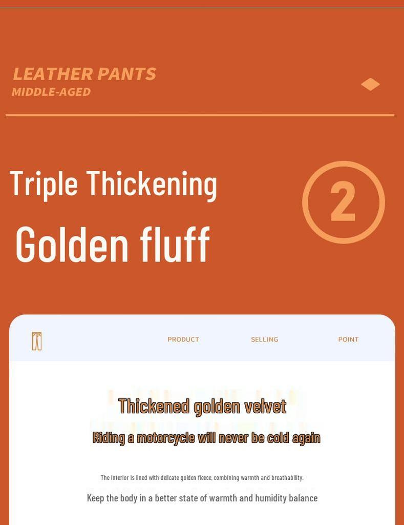 Men's Fleece-Lined Leather Motorcycle Pants - Thick, Windproof, Waterproof, Warm, Plus Size