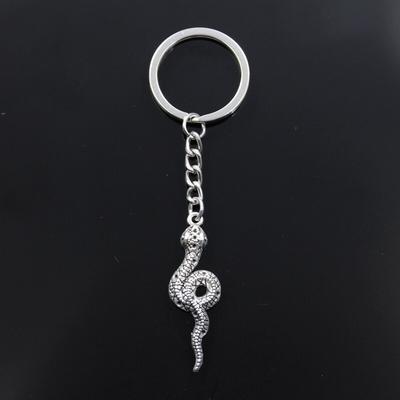 Fashion Keychain 46x15mm Cobra Snake Pendants DIY Men Jewelry Car Key Chain Ring Holder Souvenir For Gift