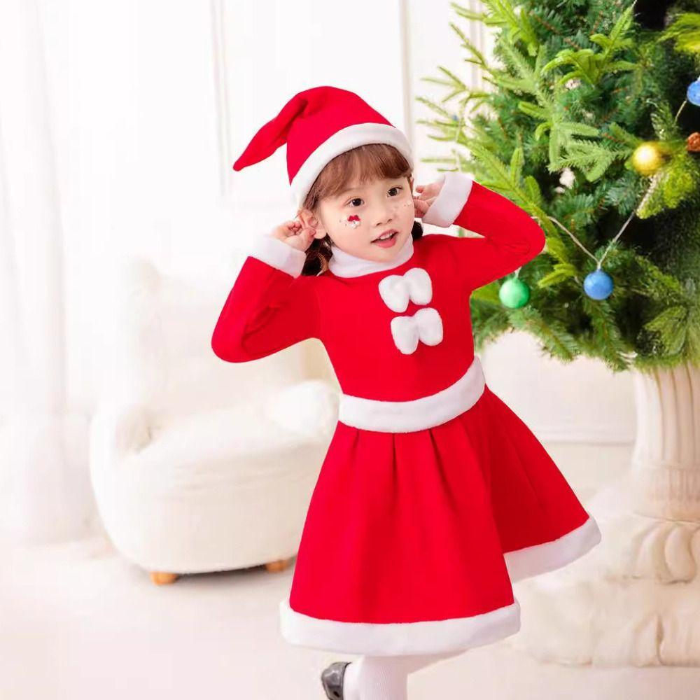 Fleece Children's Christmas Clothes Long Sleeve Kids Cosplay Clothes  Children