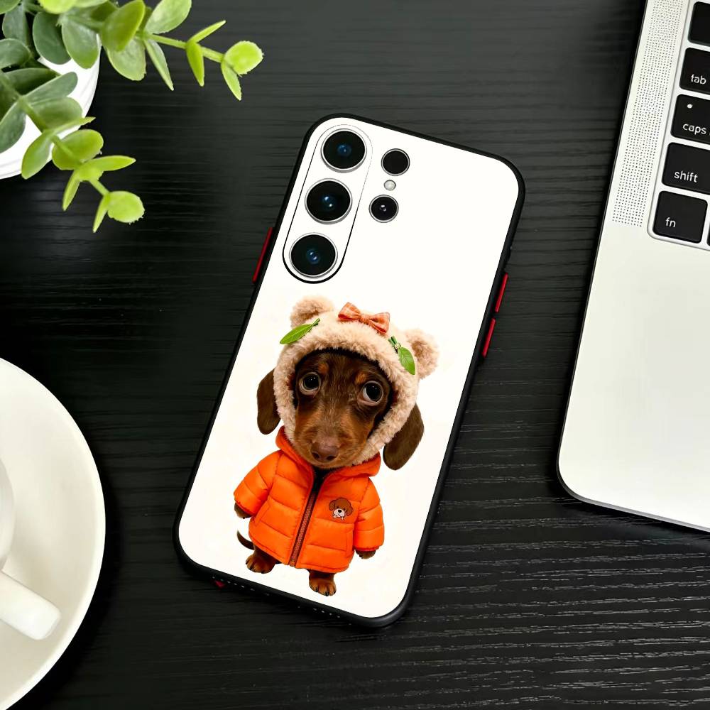 Goofy C-Dogs Big eyes Phone Case For Samsung S26,S25,S24,S23,S22,S21,S20,Ultra,Plus,FE Black Soft Cover