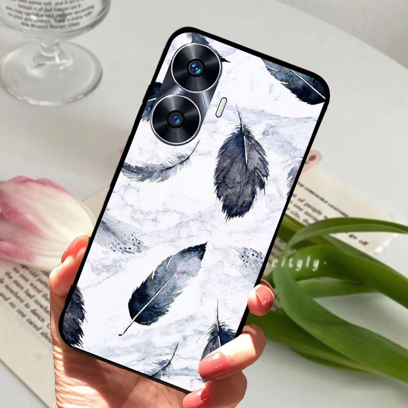 For Realme C55 Case Cool Black Soft Silicone TPU Bumper Protective Phone Case For OPPO Realme C55 C 55 Cover Fundas Shell Coque