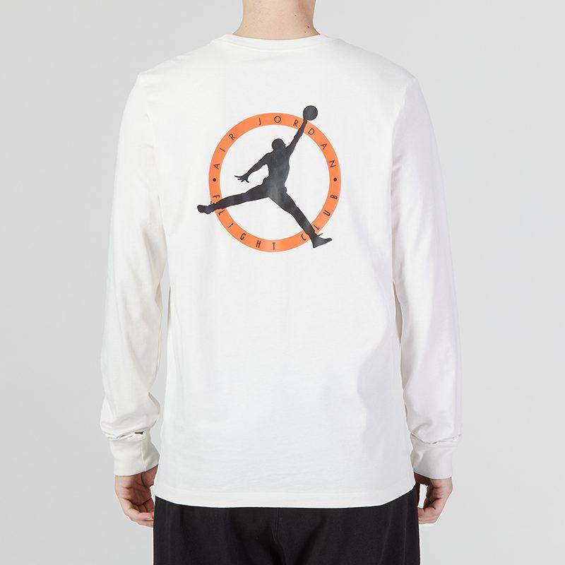 Jordan As M J Flt Mvp Ls Crew T Shirts Men's White Crew Neck Moderate Straight Fit DV8433-030