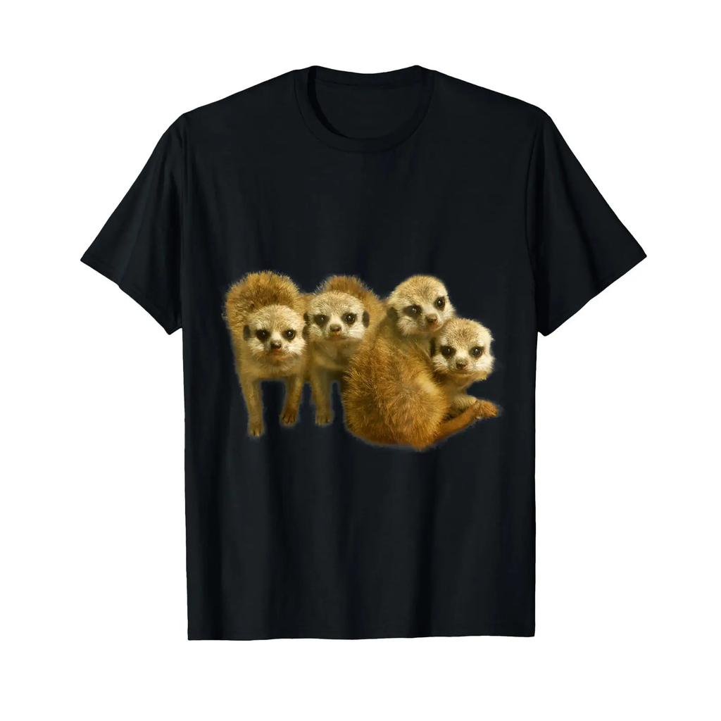 Funny Meerkat Young T Shirt Vintage Unisex Streetwear Casual Designer Clothes Versatile Stretched Comfortable Homme