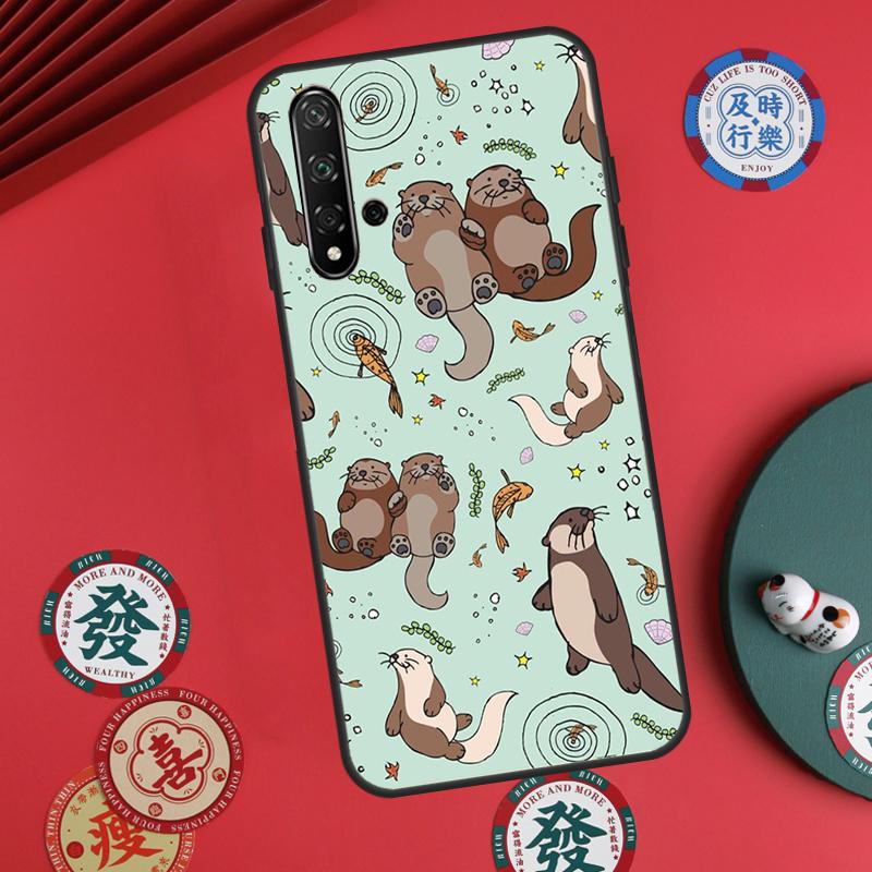 Sea Otter Pattern For Huawei Nova 12s 7i 8i 11i 12i Y73 Y70 Y90 Y60 Y72 Y61 Y91 9 10 SE P30 Pro P40 Lite Case