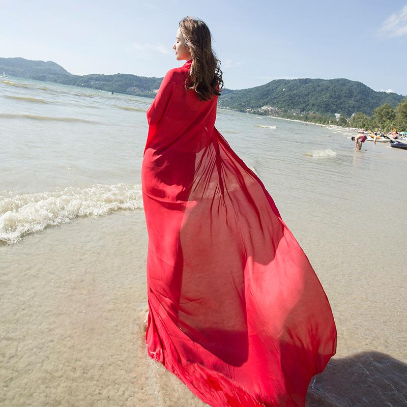 

Шелковый на ощупь большой 140*190 см атласный однотонный шарф для женщин солнцезащитный платок летний дорожный шарф очень большой женский платок 140*190cm красный