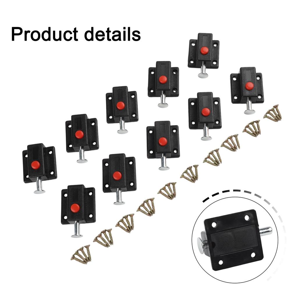 Lock Bolt Latch Cabinet Cupboard Furniture Set Slide Sliding 20pcs Anti-Thieft Catch Hardware Kit Locker Secure