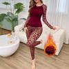 Leopard Print Women's Autumn/Winter Long Sleeve & Pants Home Wear Set