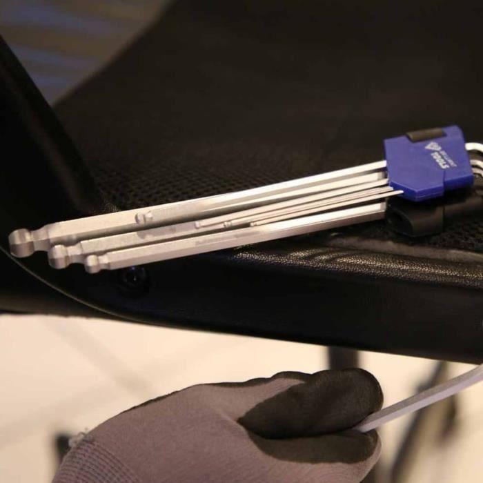 Jeu de clés 6 pans longues à tête sphérique - Brilliant Tools - BT045019 - Acier trempé - 9 pièces