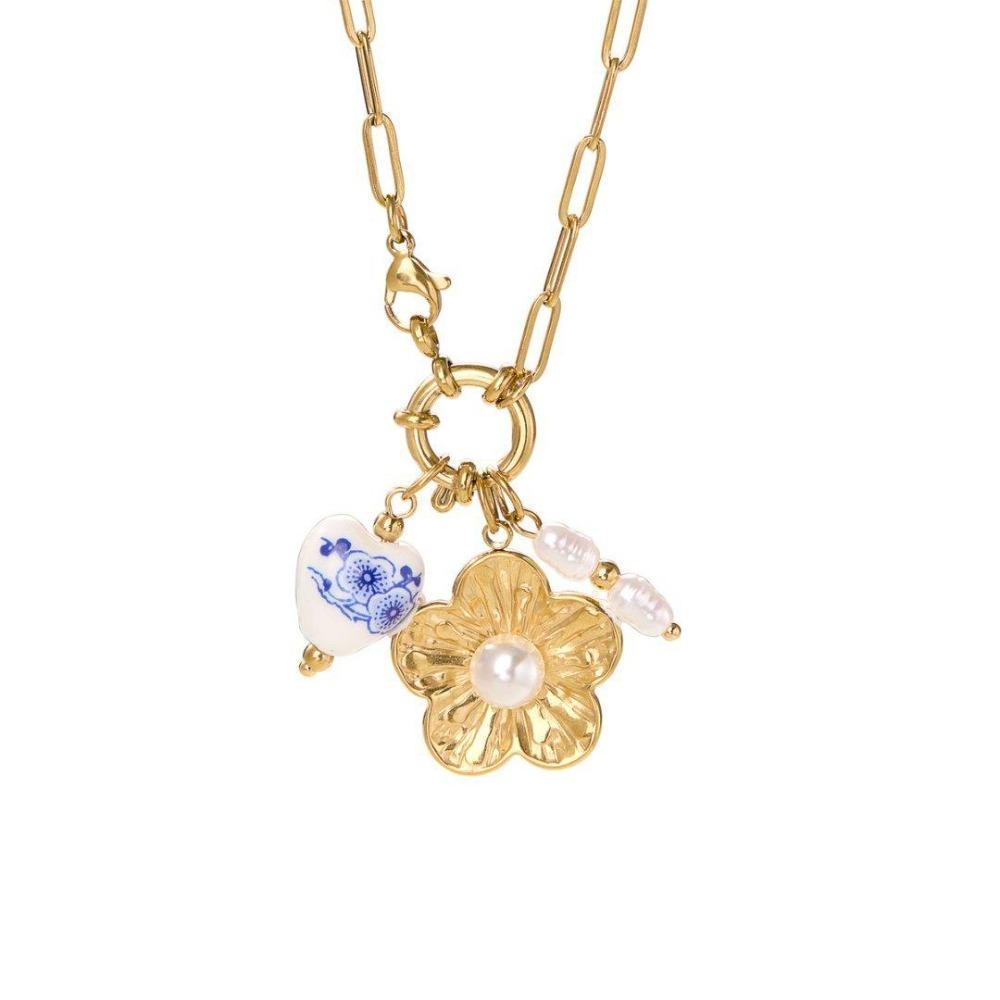 Fashion Personality Necklace High Sense Creative Flower Stainless Steel Temperament Necklace