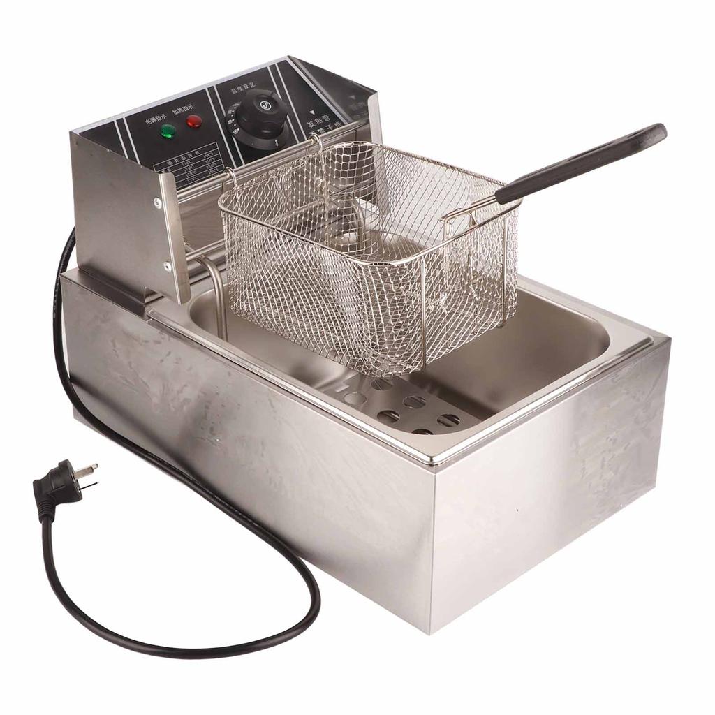 Electric Deep Fryer Stainless Steel French Fries Chips Fryer Machine for Commercial Use 2500W