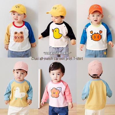 "Dudu Long-Sleeve Baby T-Shirt for Spring and Autumn - Unisex Kids' Top"