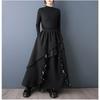 DIMANAF 2026 Spring Summer Plus Size Women Long Skirts Elastic Waist Trousers Oversize Fashion Lady Clothing Black