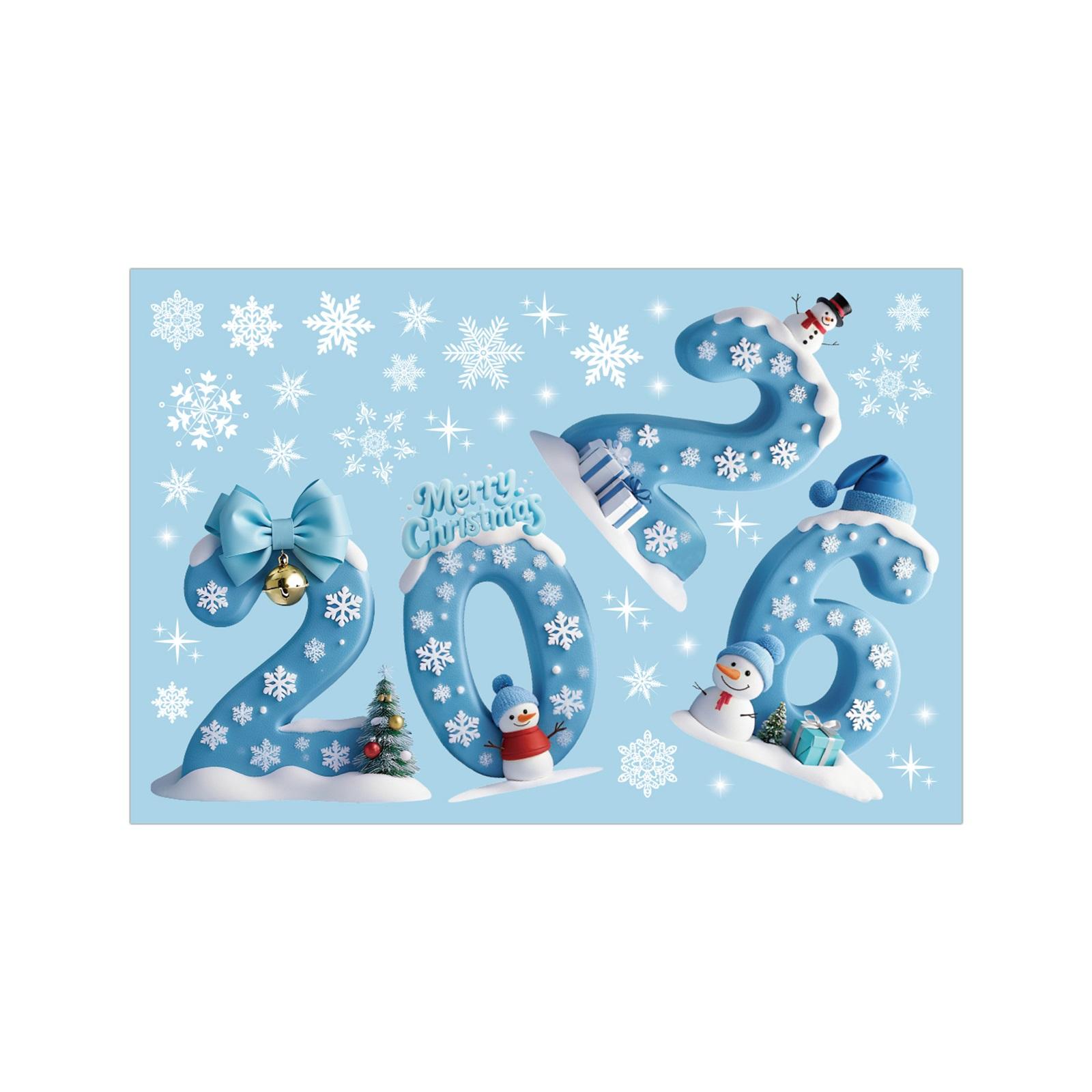 

Різдвяні наклейки на вікна 2026, Креативні 3D наклейки на вікна, Різдвяні прикраси для дому, вечірок та офісів One Size синій