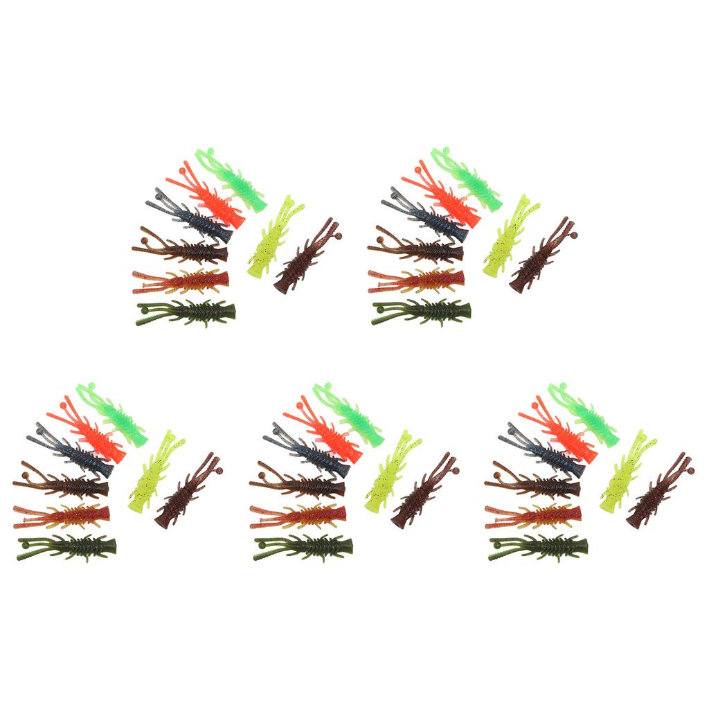 40 Pcs Soft Shrimp Lure TPE High Elasticity Tear Resistant Lifelike Shrimp Fishing Bait