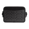 Coach Charter 24 Logo Double Zipper Closure Coated Canvas Crossbody Bag Medium Women Crossbody Bag Charcoal CP136-A5F