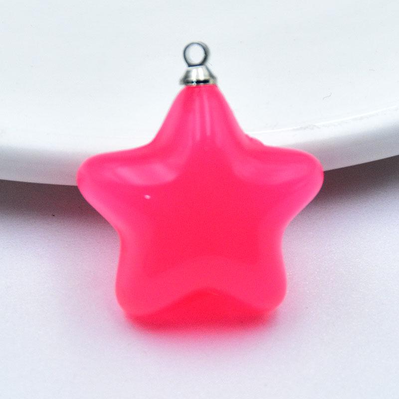 Jelly Color Acrylic Five-Pointed Star Earrings and Bag Charms for DIY Jewelry Accessories
