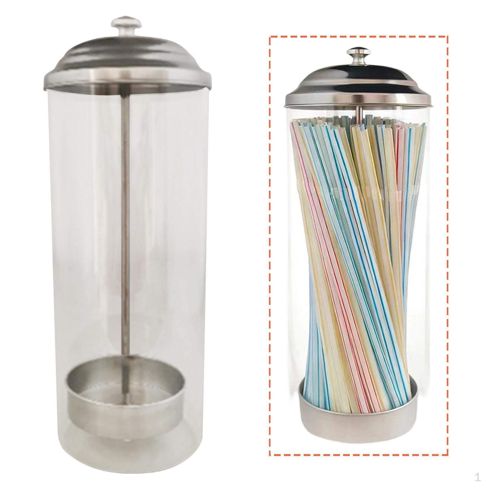 

Drinking Straw Dispenser Glass Holder Clear, Easy to Clean, Organizer Multipurpose for