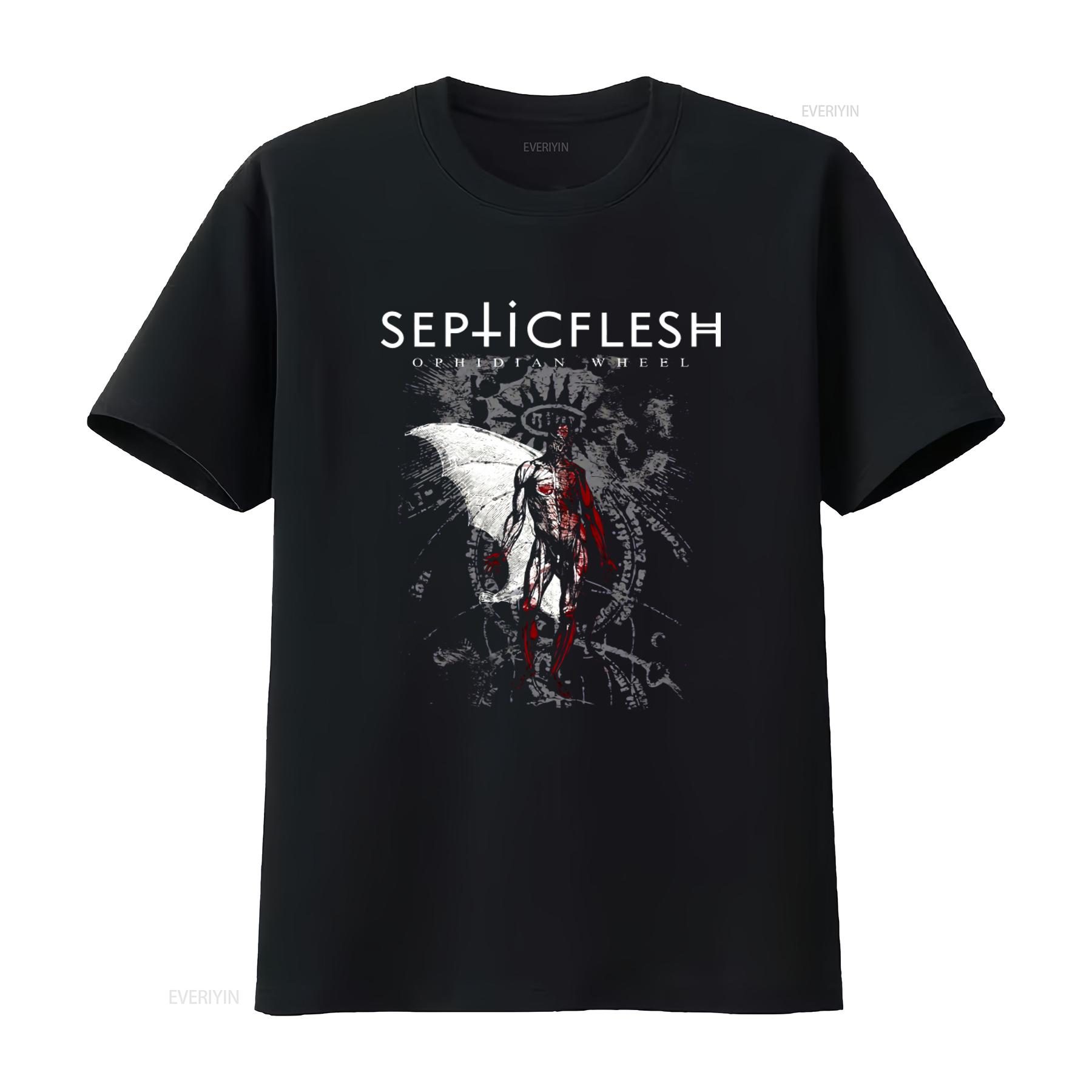 

Septic Flesh Ophidian Wheel T Shirt Unique Design for Metal Fans vintage Washed Breathable Soft graphic Versatile homme 4XL