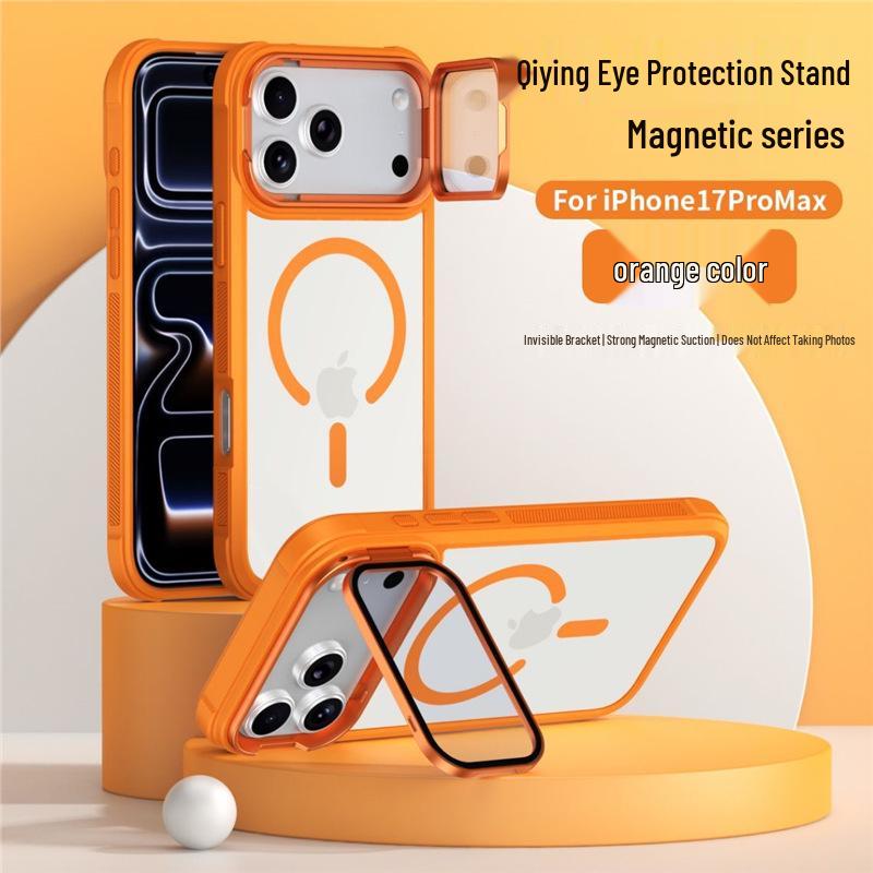 Acrylic Magnetic Anti-Drop Stand Case for iPhone 17 & 16, Full Coverage Protective Case for Apple 13 & 14 iPhone 14 Plus