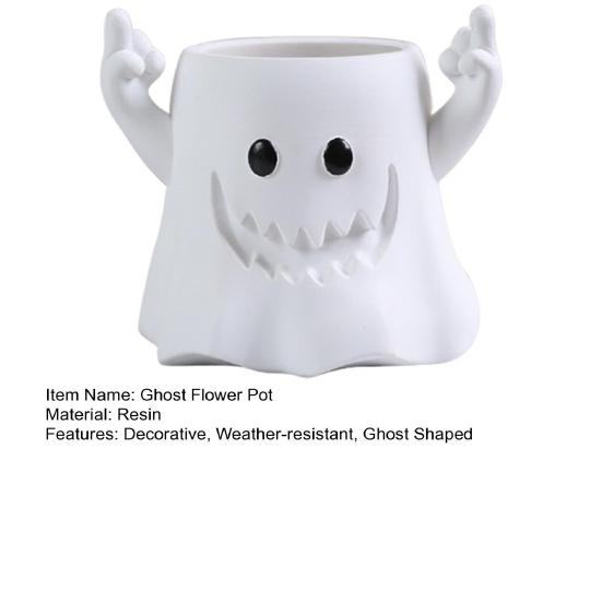 Ghost Flower Pot Succulents Planter with Ghost Plant Pot for Hole Resin Flip-off Home Office