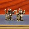 Brass Frog Wizard with Magic Book - Enchanting Desktop Sculpture, Animal Figurine for Desk Decor, Fantasy Collector's Gift