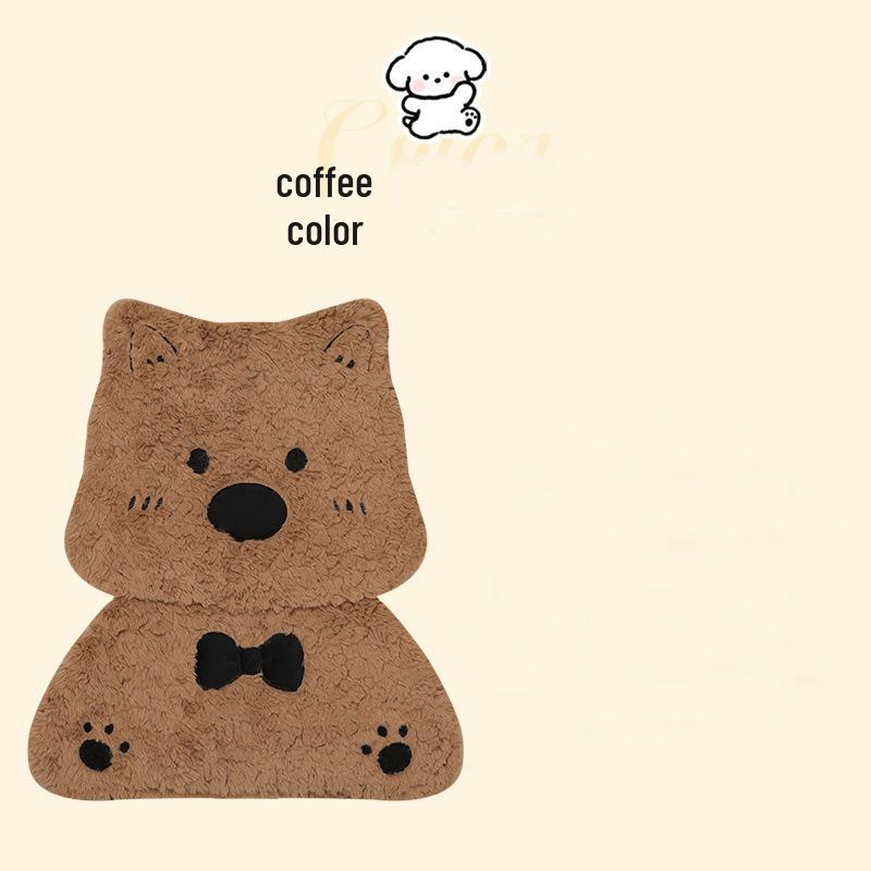 West Highland Cartoon Puppy Plush Car Seat Cushion - Winter Warmth Universal Cover