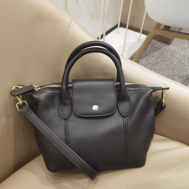 Leather Bag Classic Portable Cross-slung Dumplings Baotou Layer Cowhide Fashion Tote Women