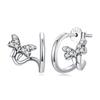 Silver Crystal Butterfly Earrings, 825 Silver Studs