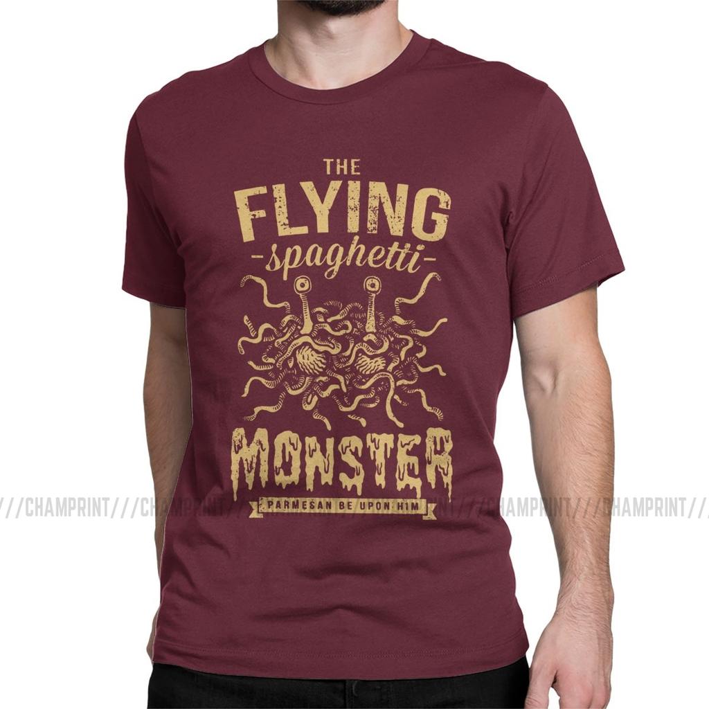 The Flying Spaghetti Monster T Shirt Men Funny TShirt Round Neck Flying Spaghetti Monsterism Pastafarianism FSM Tee Shirt
