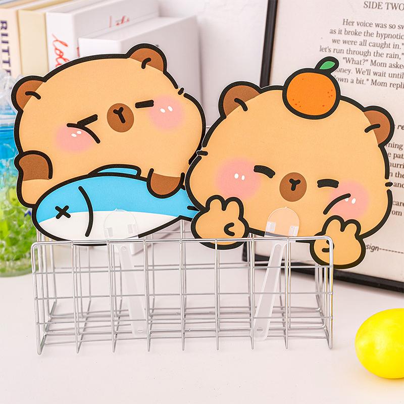 10Pcs Cute Cartoon Capybara Shape Plastic Folding Fan Summer Portable Mini Cooling Fan Student Handheld Fan Kawaii Kid Fan