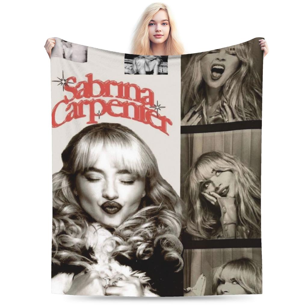 Super Soft Sabrina Carpenter Throw Blanket Premium Fleece Flannel Lightweight Bed Blanket Cozy Warm Blankets All Season Use