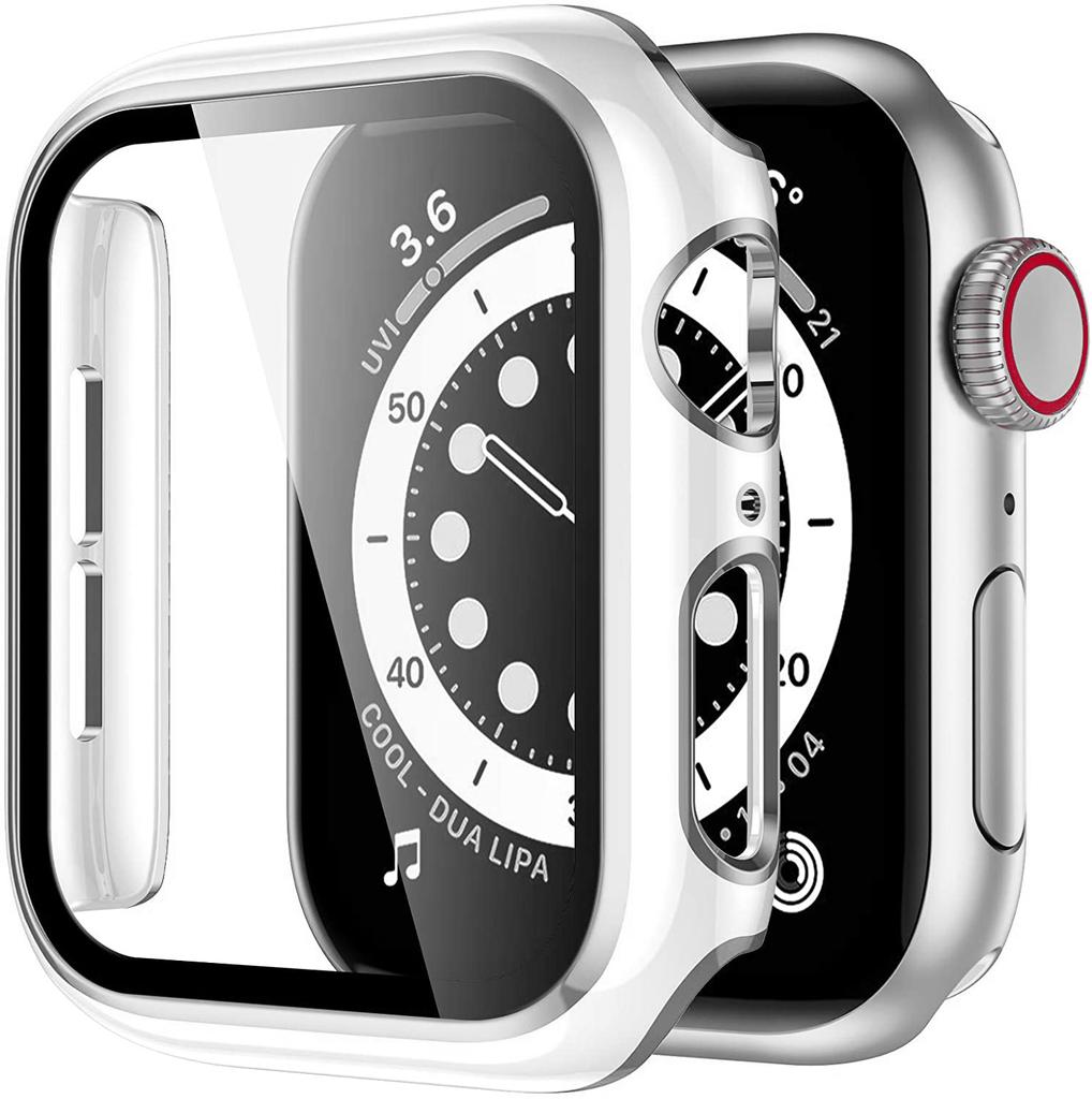 Glass+Cover For Apple watch series 8 7 3 4 5 6 SE 45mm 41mm Tempered Glass Screen Protector Apple Watch case 44mm 40mm 42mm 38mm